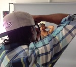 Photography director, Tyree Huey shooting Kat Dolly for the cover!